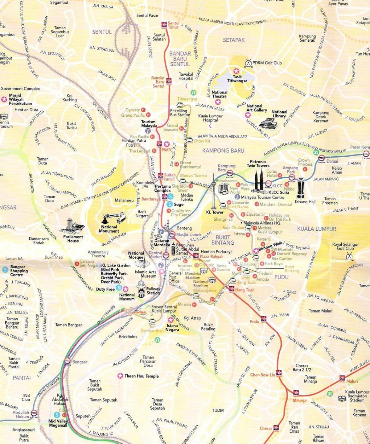 خريطة مدينة كوالالمبور (KL)