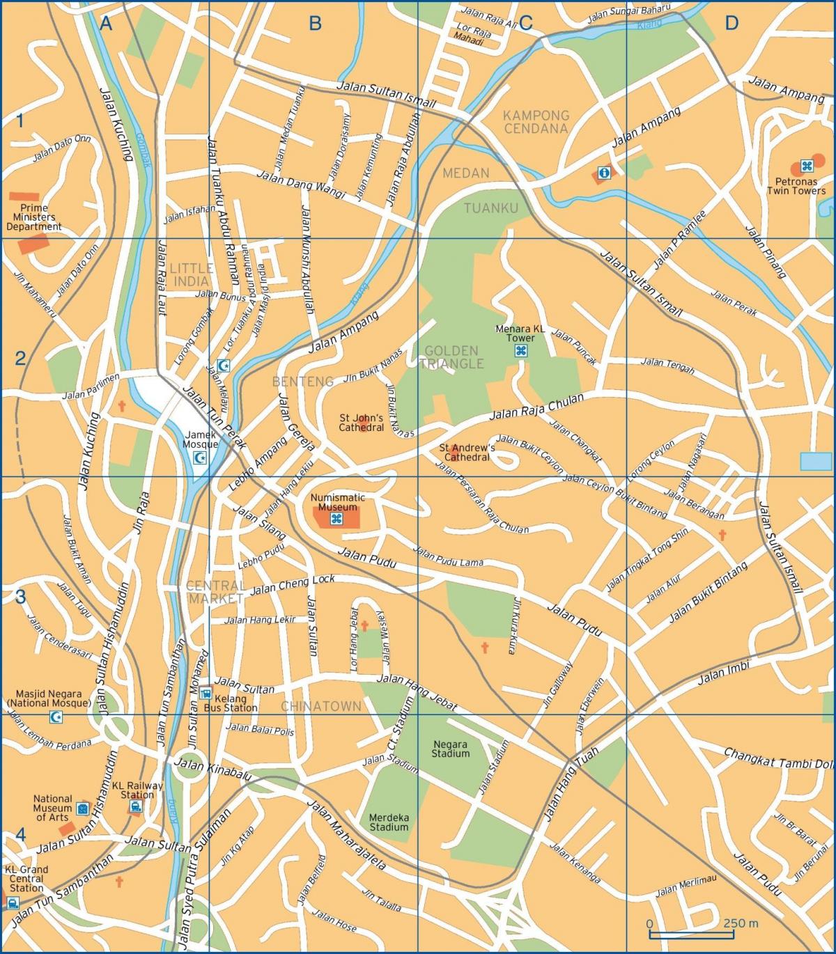 خريطة شوارع كوالالمبور (KL)