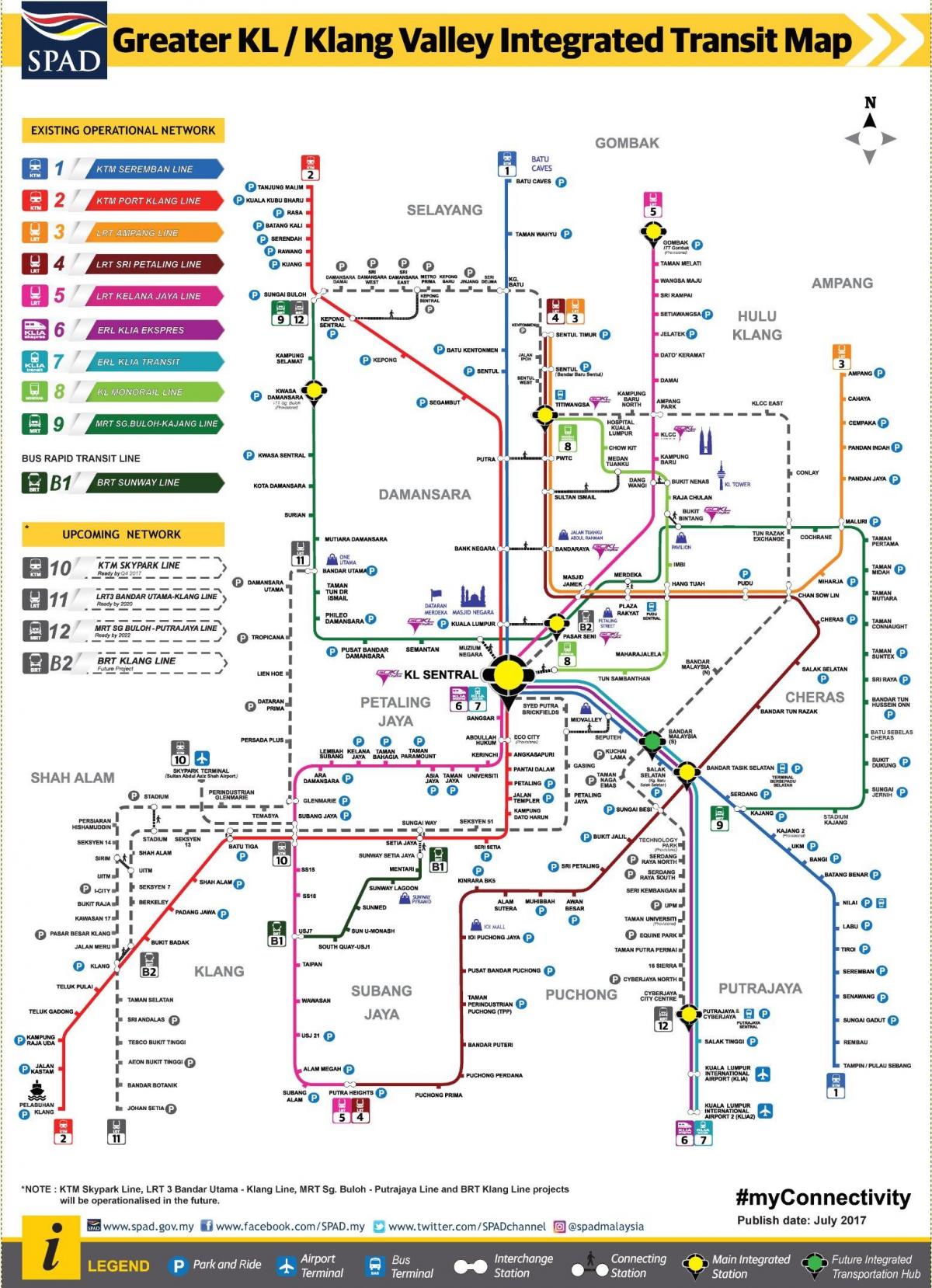 خريطة محطة مترو أنفاق كوالالمبور (KL)