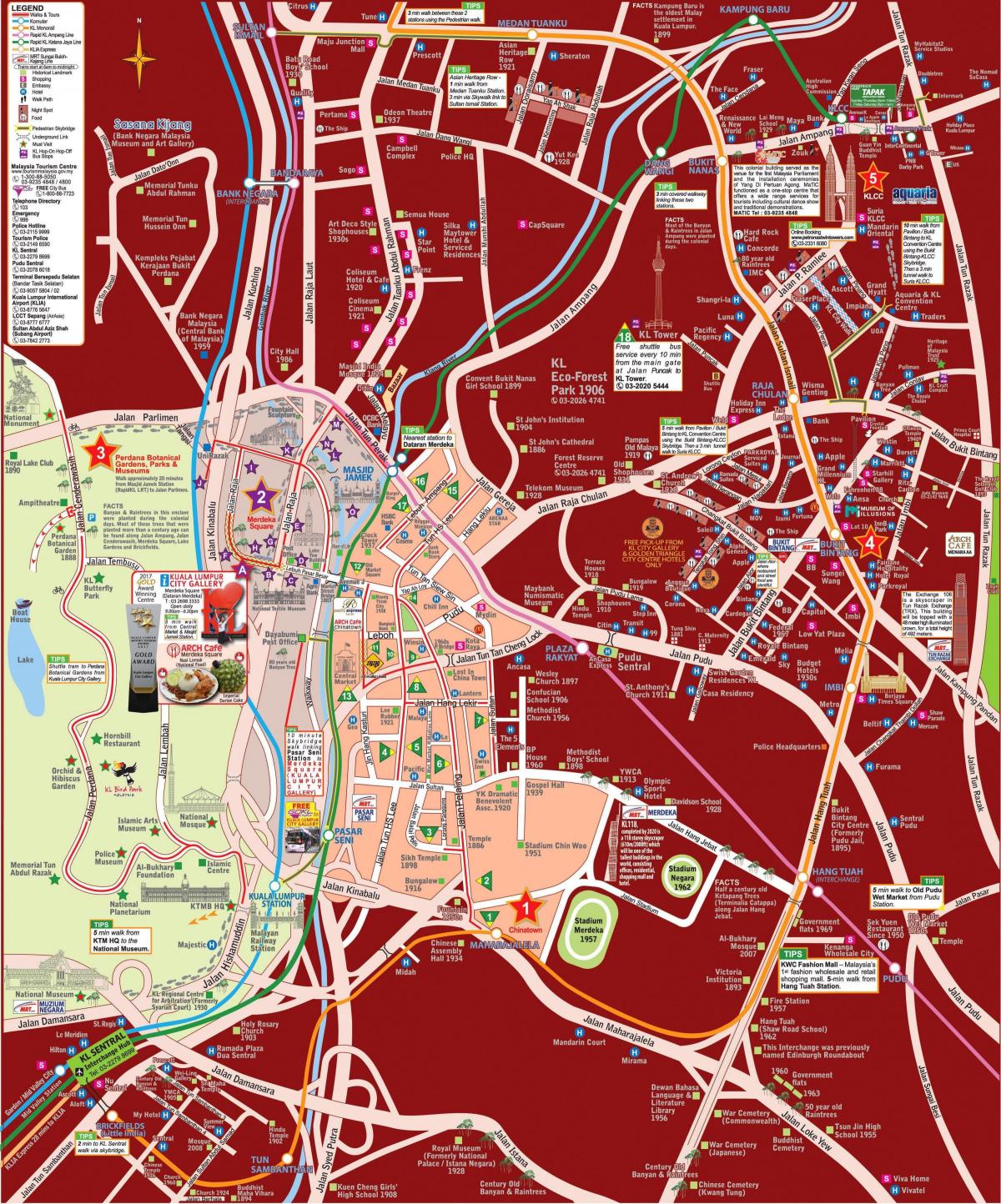 خريطة جولات المشي في كوالالمبور (KL)
